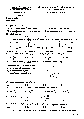 Đề thi thử THPT Quốc gia môn Toán lần 1 - Mã đề 157 - Năm học 2018-2019 - Trường THPT chuyên Thoại Ngọc Hầu (Có đáp án)